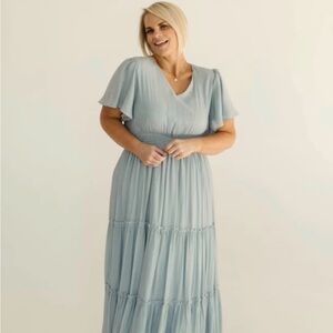 XXL dress, NEW with tags. Light blue, dusty blue, wedding, mother of the bide.